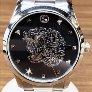 Gucci G-Timeless 38mm Quartz Stainless Steel Black Dial unisex Watch YA1264125